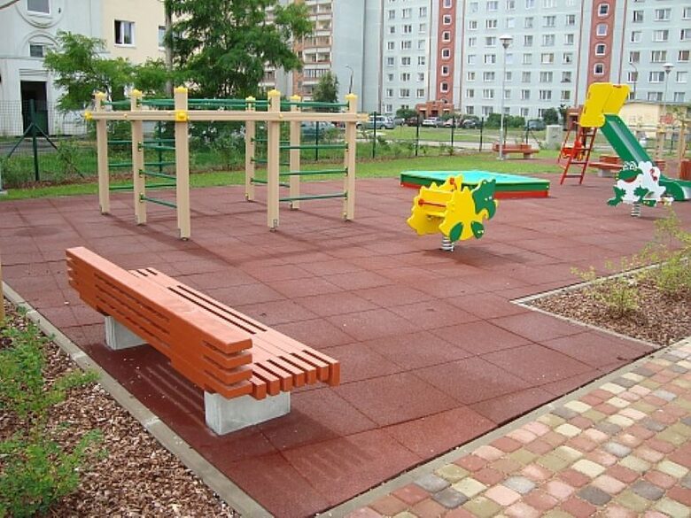 Guminės plytelės 500 x 500 x 20 mm raudonos